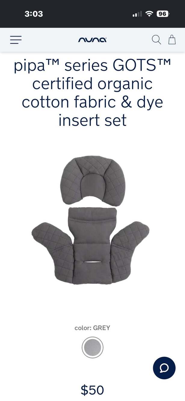 Nuna PIPA Series GOTS Certified Organic Cotton Fabric & Dye Insert Set